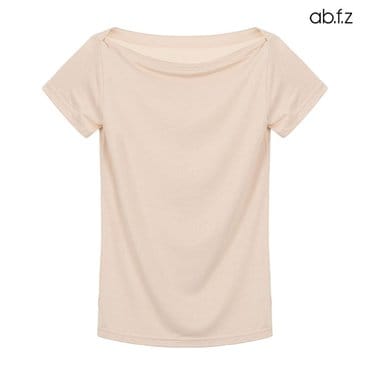 ab.f.z [ab.f.z/신상] 찰랑 셔링 보트넥 반팔 티셔츠 (AFZ5MK52A)
