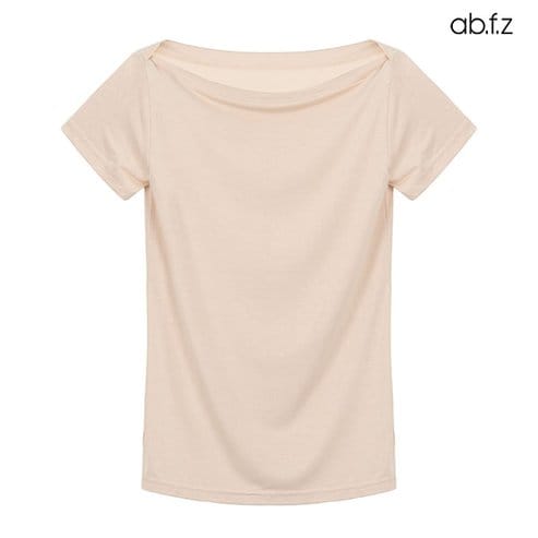 ab.f.z [ab.f.z/신상] 찰랑 셔링 보트넥 반팔 티셔츠 (AFZ5MK52A)