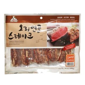 강아지육포간식 강아지 오리 연골 스테이크 400g 1P 애견 육포 간식