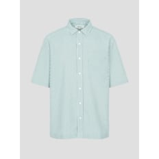 25SS 폴리 옥스퍼드 스트라이프 반소매 셔츠 - 그린(BC5465C52M)