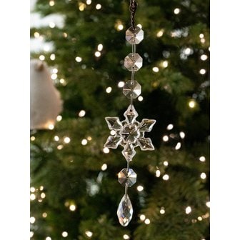 아티파티 드롭눈꽃크리스탈 3개세트 투명 유리 크리스마스 고급 오너먼트 트리장식 테마