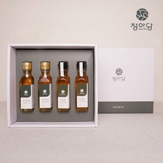  청아당 참기름 선물세트 3호 (유기농 참기름 120ml x 2병+ 국산 들기...