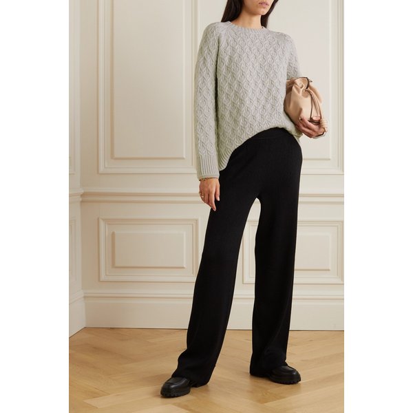 Cable-knit Cashmere Sweater 라이트 그레이