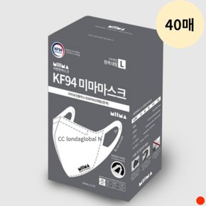 미마마스크 새부리형 KF94 마스크 대형 흰색 40매