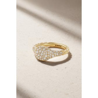 DAVID YURMAN 데이비드 율만 쁘띠 파베 18k 골드 다이아몬드 핑키 링 1647597319475996