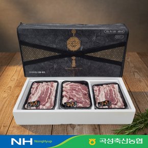 [곡성축협]지리산 흑돼지 구이용 선물세트 1.5kg (오겹살1kg, 목살500g)