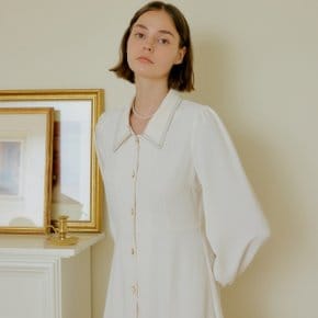 COLOR SHIRT ONEPIECE_WHITE