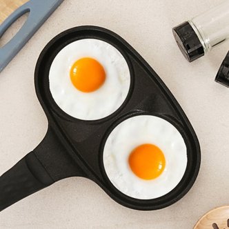 퀸센스 IH 인덕션 2구 에그팬 티타늄코팅 계란 달걀 팬케이크 핫케이크 후라이팬