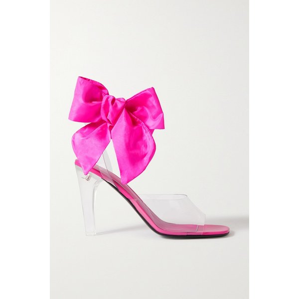 파티 100 보우 디테일 타프타 트림 PVC 샌들 푸시아 1647597293306864