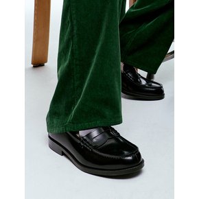 9064-BLACK 남성 소가죽 와이드 페니 로퍼