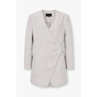 조르지오아르마니 여성 스트라이프 브이넥 싱글 자켓 A125117500000