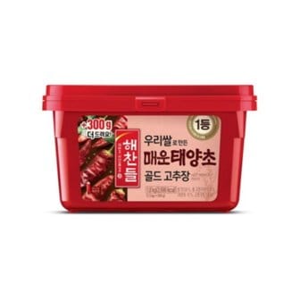  CJ 해찬들 우리쌀 태양초 매운 고추장 1.8kg(1.5kg+300g) x3개