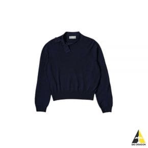 24SS SHORT TIE NECK JUMPER - NAVY (WOKN0497S24ILT NVY) (숏 타이 넥 점퍼 니