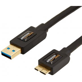 아마존 Amazon 베이직 USB3.0 케이블 프린터용 0.9m (타입 A 남성 마이크로 B) 블랙