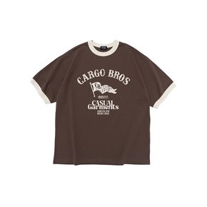 WASHED HERITAGE RINGER SHORT SLEEVE T-SHIRT (BROWN)