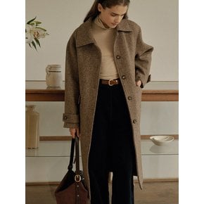 T Wool Padded Single Coat_Mix Brown