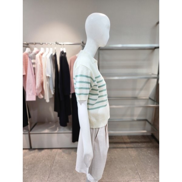 [여주점] [나이스클랍] 스트라이프 카라 니트 탑 A262PWK414