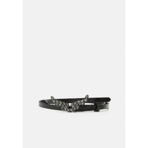 3588183 Zadig  Voltaire Rock Belt 글로시 와일드 스트라스 - 벨트 누아르