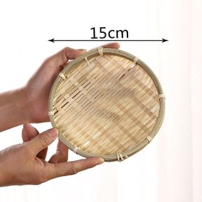 전통 대나무 소쿠리 두꺼운 끈 원형 (15cm) 10개 (WEA398C)