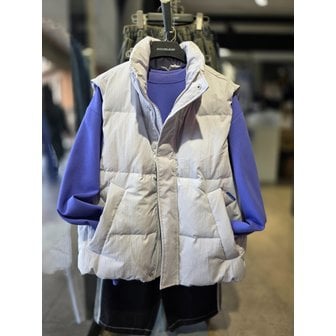 더블제이디 [시흥점] 무지 하이넥 퍼플그레이 덕다운 조끼(남녀공용)/JGZZ54901PU