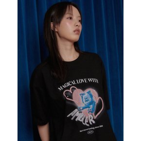 Hearts beating Over fit T-Shirts AS1108 (Black)