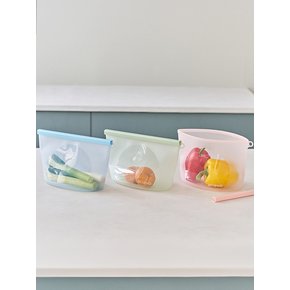 디엣지 실리콘 지퍼백 스탠딩 밀폐용기 다회용 실리콘팩 2000ml