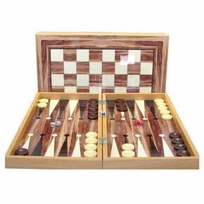 Backgammon : Walnut Decoupage -19in 세트