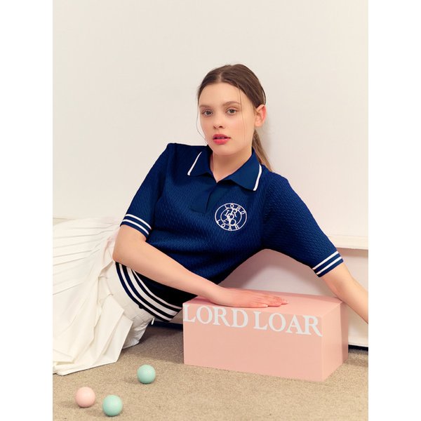 [RCMKP01NV] 시그니쳐 케이블 카라 니트 NAVY