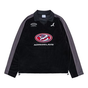 SYMBOL NEEDLEWORK VELOUR LONG SLEEVE BLACK 니들워크벨루어 긴팔티 LSCSMS-BLK