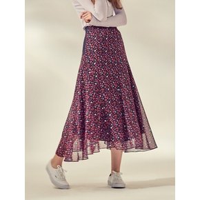 UNBALANCED FULL SKIRT_FLORAL/BLACK