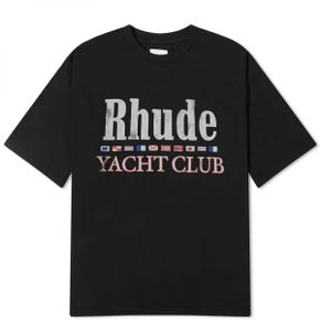 Rhude 루드 플래그 티셔츠 - 빈티지 블랙 RHSS24TT10012610