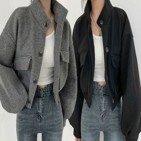 여자코트 아우터 코트가오리 하프넥 겨울 숏 여자 크롭 자켓