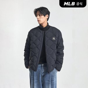 MLB [엠엘비코리아공식] 베이직 U넥 경량 숏패딩 NY (Black)