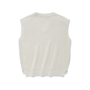 SP OVERSIZE SIDE SLITS KNIT VEST-IVORY