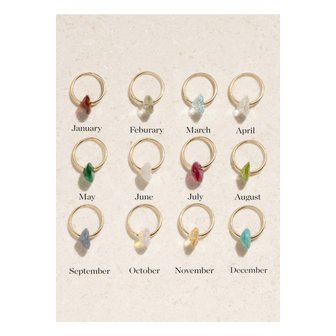 BY PARIAH 바이 파라이아 버스스톤 14k  골드 멀티스톤 싱글 후프 이어링 46376663162924676