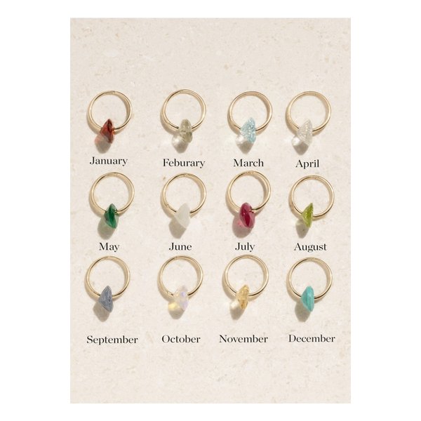 바이 파라이아 버스스톤 14k  골드 멀티스톤 싱글 후프 이어링 46376663162924676