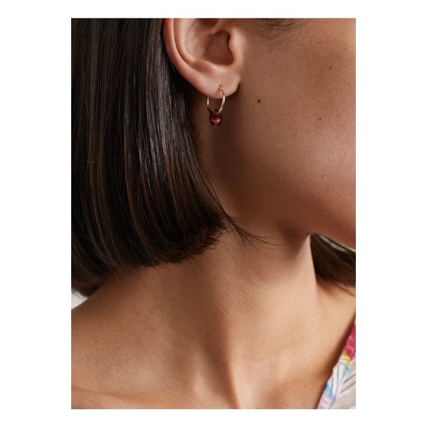 바이 파라이아 버스스톤 14k  골드 멀티스톤 싱글 후프 이어링 46376663162924676