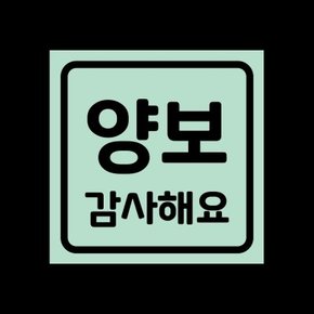 자동차 탈부착 자석 스티커 민트 LMCM-095 SQ 양보감사