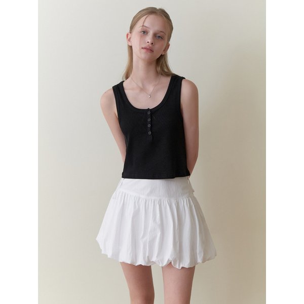 [리퍼브] Fizz button sleeveless (black)