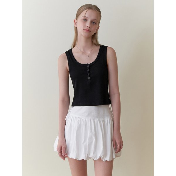 [리퍼브] Fizz button sleeveless (black)