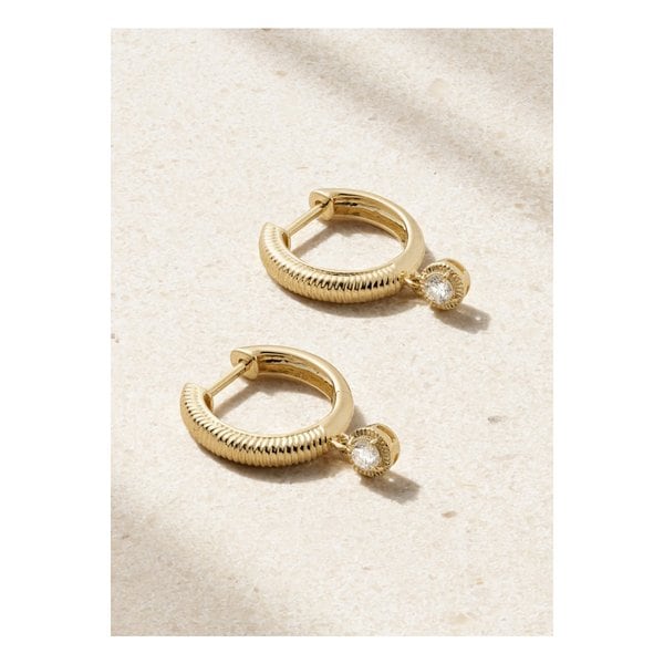 스톤 앤 스트랜드 Cyndi 14K 골드 다이아몬드 후프 귀걸이 1647597351947257