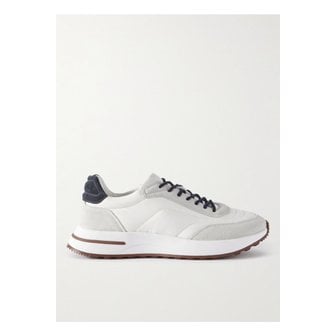 로로피아나 위켄드 워크 스웨이드 트리밍 셸 스니커즈 화이트 27086482323867560