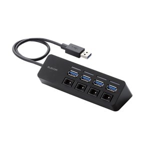 ELECOM USB3.0 4 맥북 서피스 프로 크롬북 PC 닌텐도 스위치 U3H-S418BBK 허브 포트