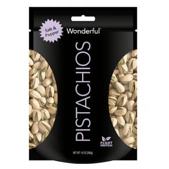  [해외직구] Wonderful  Pistachios  Wonderful  Pistachios  소금  앤  후추  맛  견과류  414ml  재밀봉  가능  팩