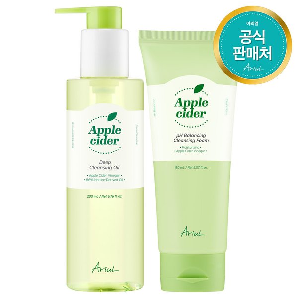 애플사이다 딥 클렌징 2종(오일 200ml+클렌징폼 150ml)