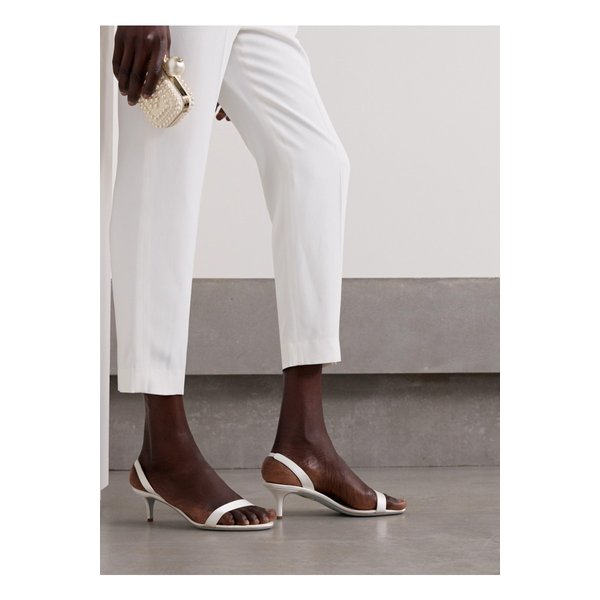 소 누드 새틴 슬링백 샌들 50mm 화이트 1647597337366512