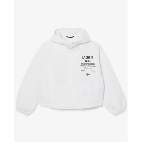 라코스테 제습제증정(여성) 25SS PARIS 레터링 후드 블루종 BF2449-55G 001(화이트)