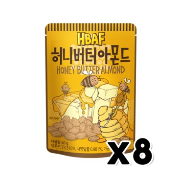  바프 허니버터 아몬드 견과류간식 40g x 8개