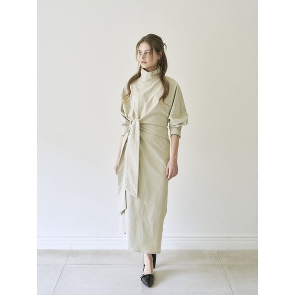 타이 터틀넥 원피스_3color_beige