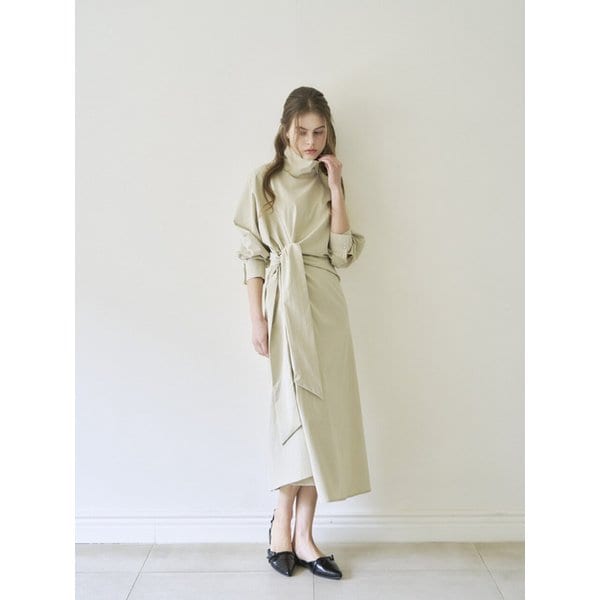 타이 터틀넥 원피스_3color_beige